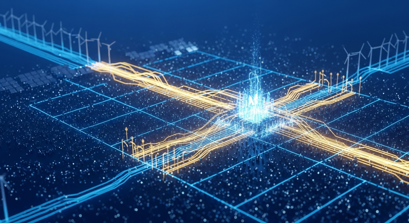 A smart grid interface showing energy distribution