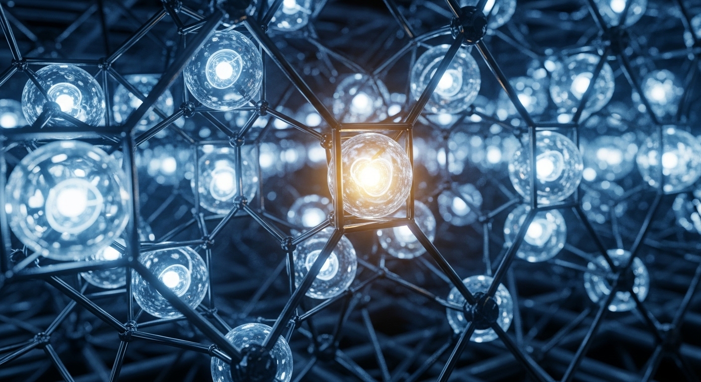 Abstract visualization of quantum computer qubits