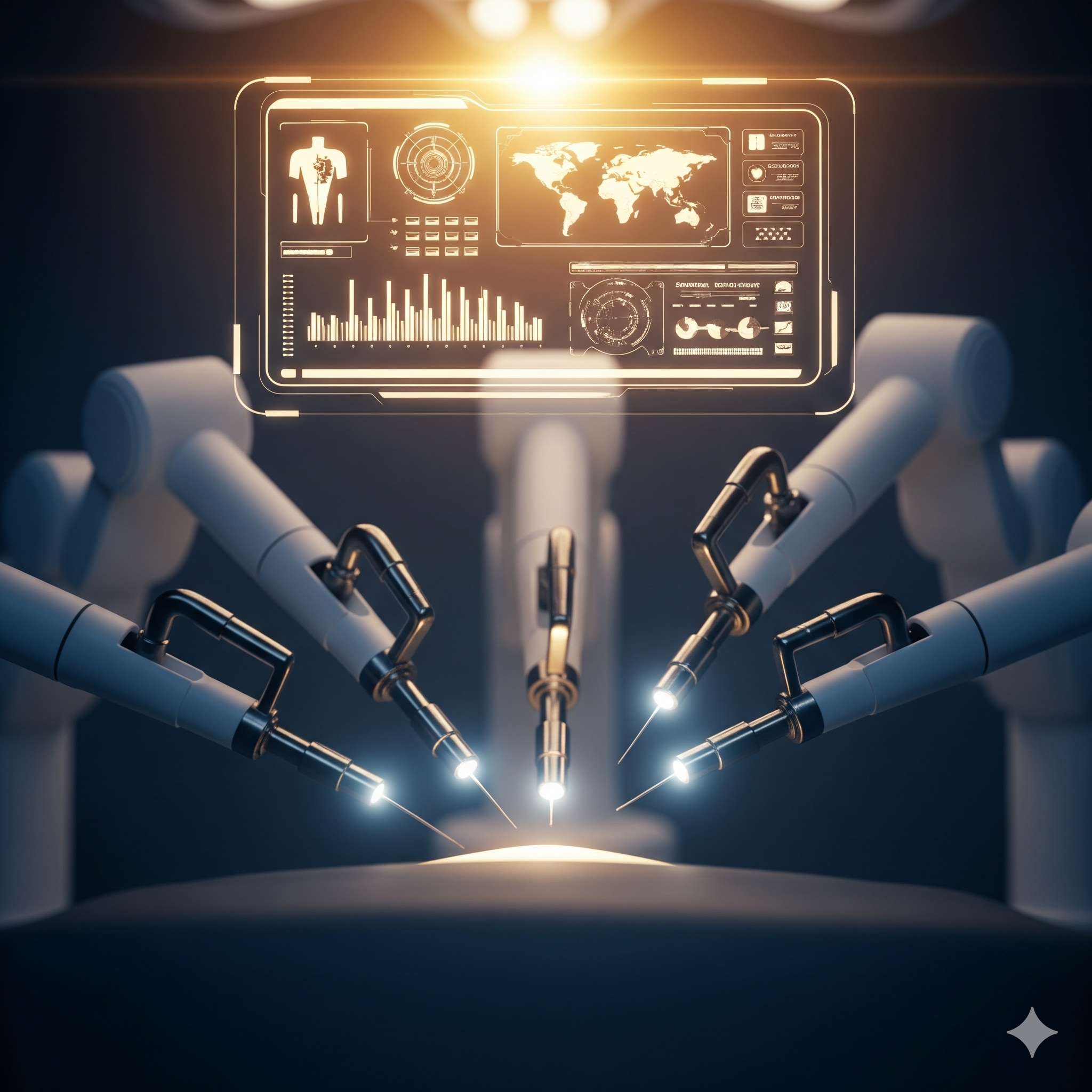 Surgical robot arms with holographic interface
