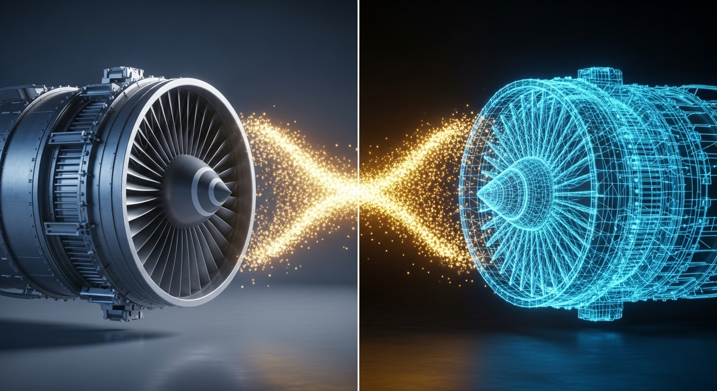Visualization of data flowing between a physical asset and its digital twin