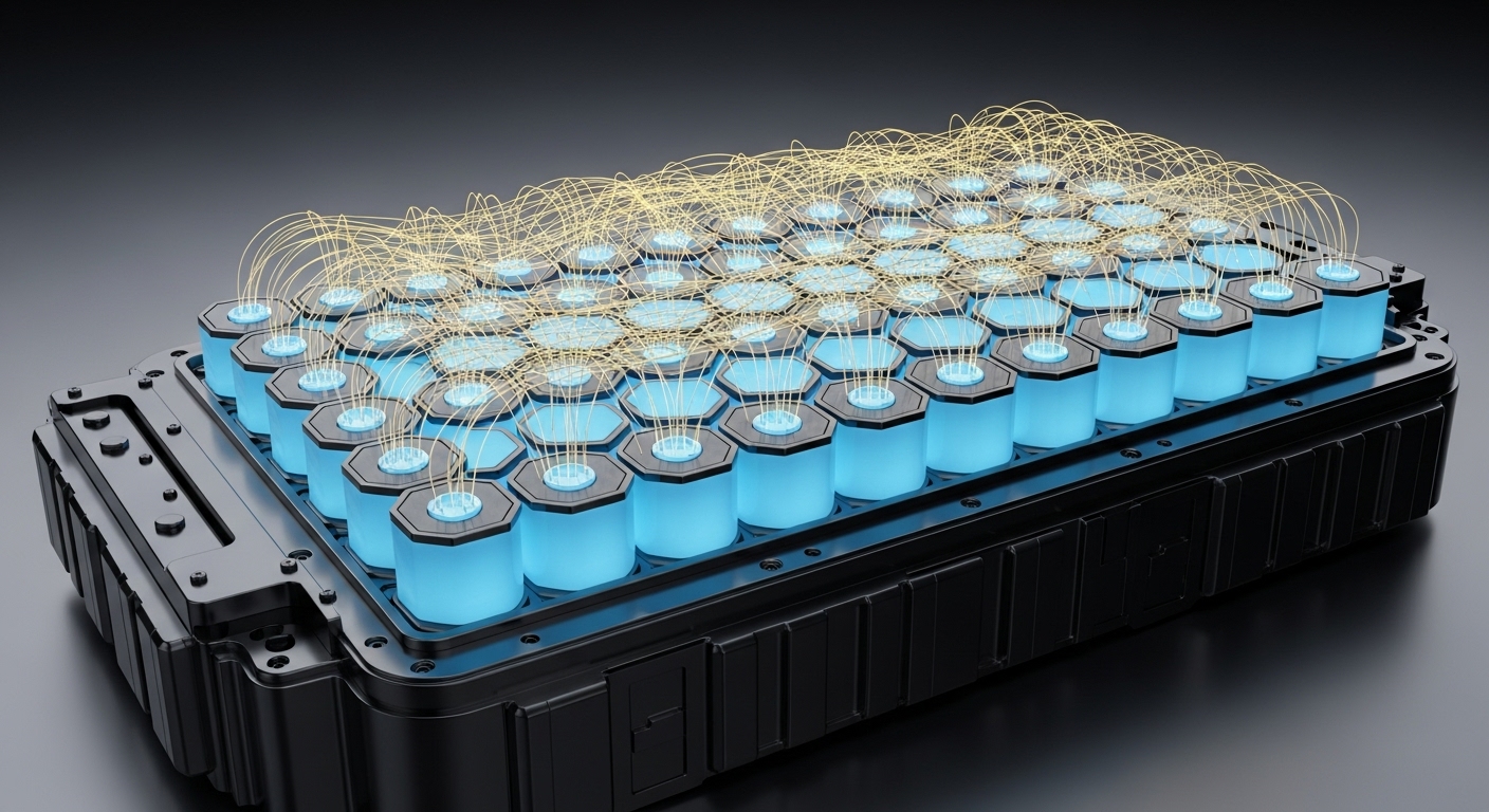 Abstract visualization of a smart battery management system