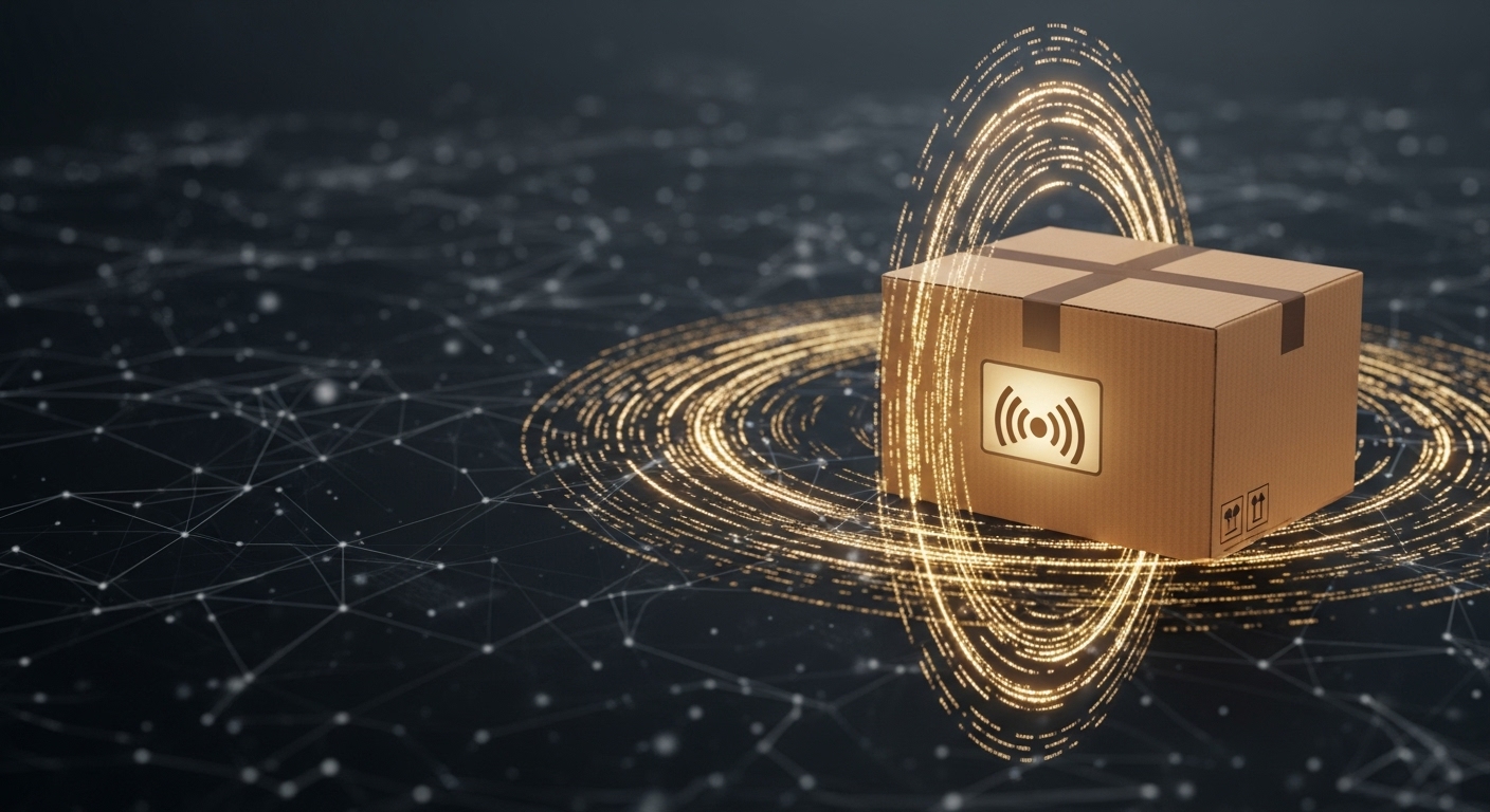 A package emitting RFID data for supply chain traceability